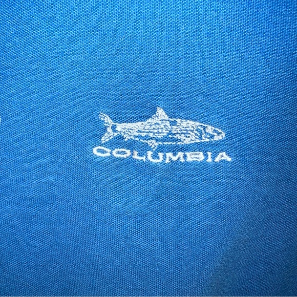 Columbia Button Up Adult XL Mens Blue Short Sleeve 100% Cotton Polo - Picture 5 of 16